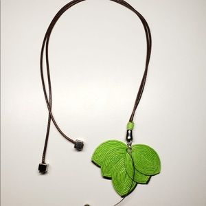 Hand made green colorfull necklace